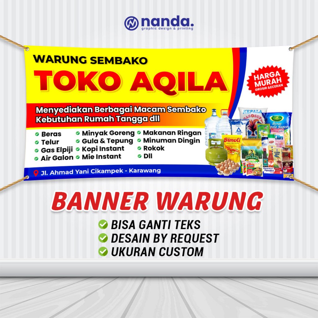 SPANDUK WARUNG SEMBAKO BANNER WARUNG SEMBAKO TOKO KELONTONG