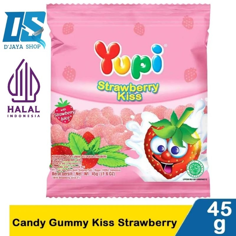 

Yupi Strawberry/Candy Gummy Kiss Strawberry 45g