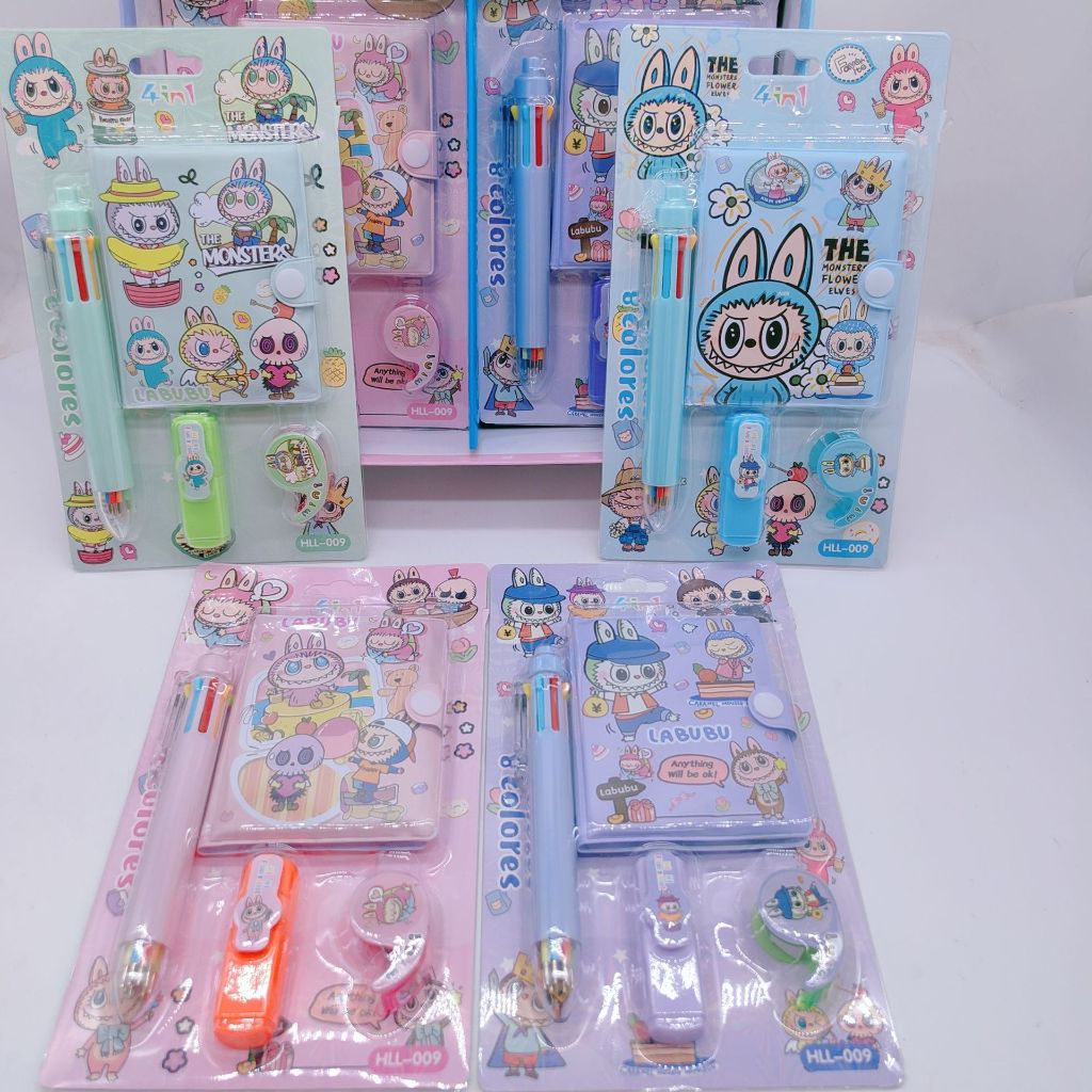 

set alat tulis paket stasionery anak sekolah 4in1 motif labubu