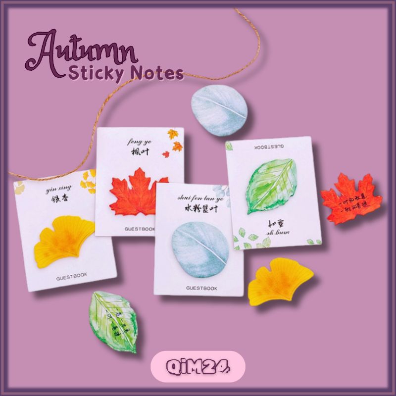 

Autumn Sticky Notes Aesthetic - Kertas Catatan Tempel Bentuk Daun - Paper Notes - Stationery - Perlengkapan Sekolah - Peralatan Kantor - QiM24