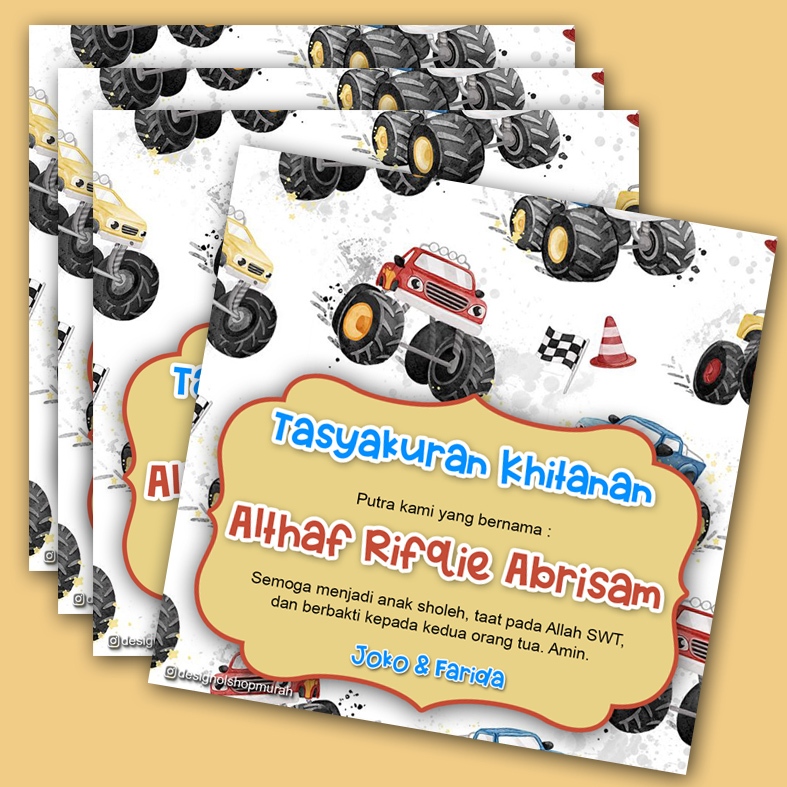 

Kartu khitanan Stiker Khitanan Kartu Aqiqah isi 50 pcs Stiker Aqiqah Undangan khitanan Kartu undangan khitanan