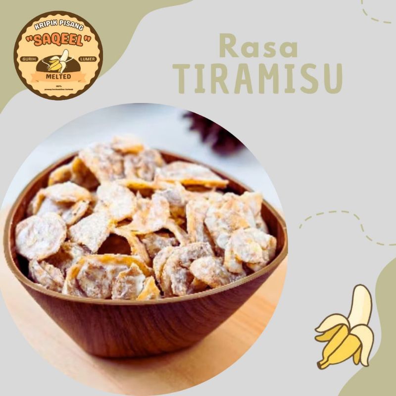 

Kripik Pisang Lumer Rasa Tiramisu 120gr