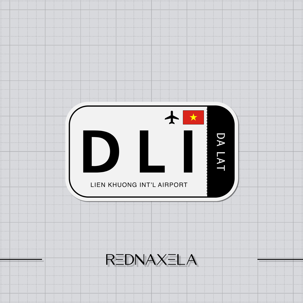 

Stiker Vinyl Lien Khuong International Airport Code DLI Sign Sticker