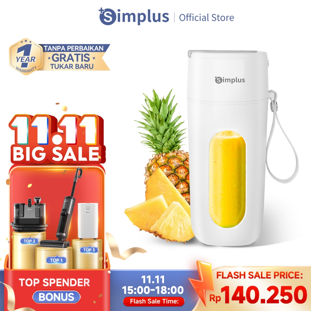 Simplus Juicer Portable 400ML Mini Blender Cordless Jus Ice Crusher 10 Bilah mata pisau