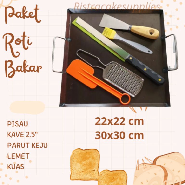 Promo Istimewa Paket Wajan Roti Bakar  Kebab Sosis  Wajan Baja Plat Hitam