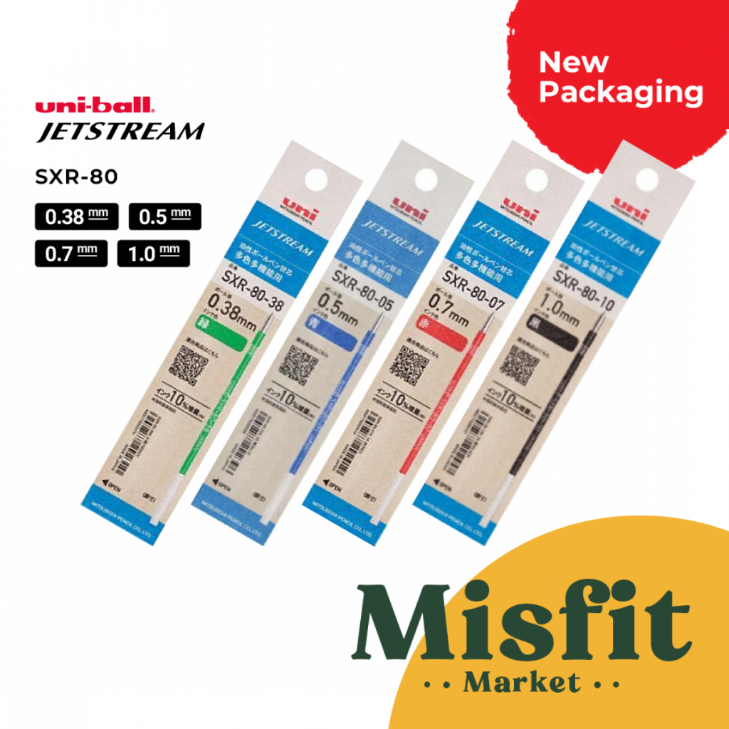 

Uni Ball Jetstream SXR-80 Refill 0.38 0.5 0.7 1.0 mm isi Ulang Uniball Multipen