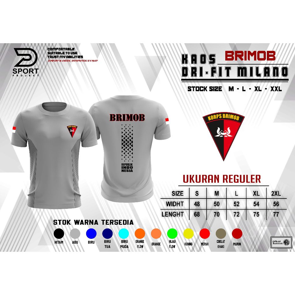 Kaos Brimob / Jersey Drifit Brimob / Kaos Brimob Polri
