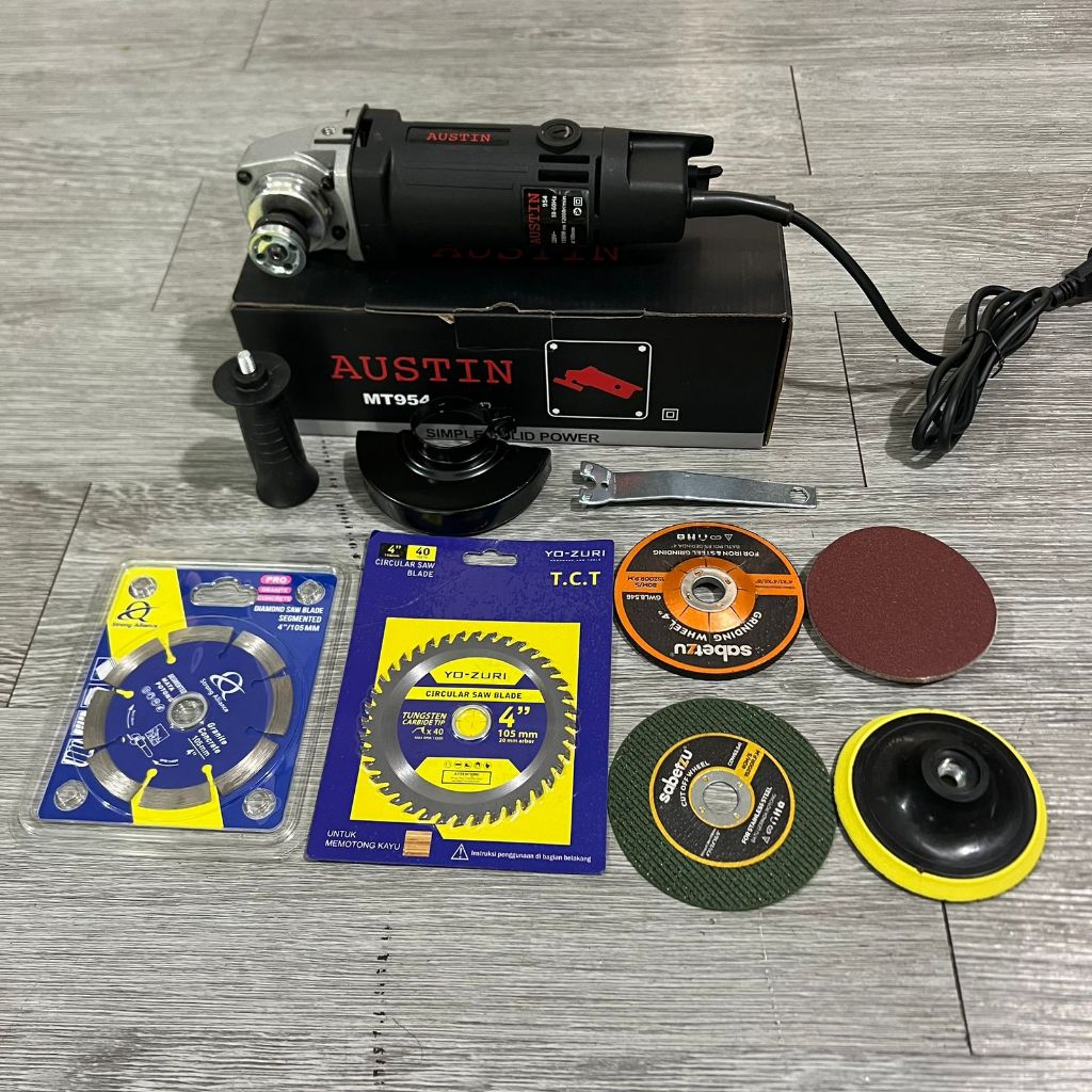 PAKET GERINDA LENGKAP SIAP PAKAI GERINDA 4 INCH + BATU POTONG + BATU POLES + MATA POTONG KERAMIK + M