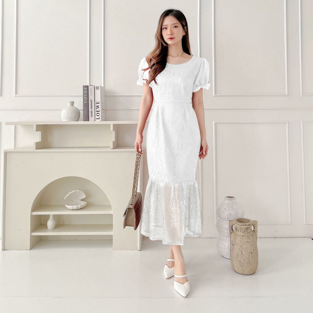 Dress korean style perempuan wanita kekinian gereja wanita kristen Lorenza