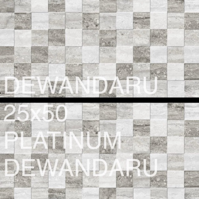 KERAMIK CARTER GREY DECOR HALUS GLOSY 25x50 KERAMIK DINDING KAMAR PLATINUM