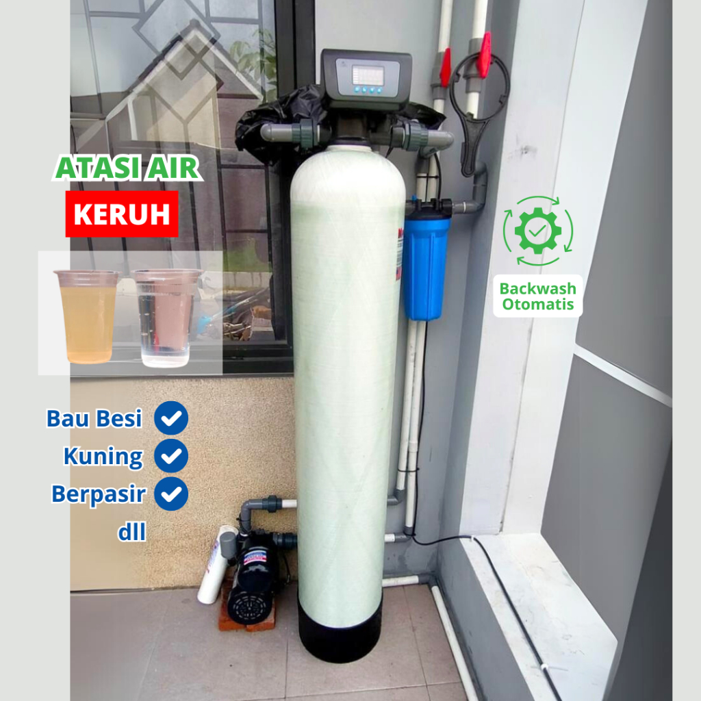 Paket Filter Air Rumah Tangga Kepala Automatic Backwash Otomatis