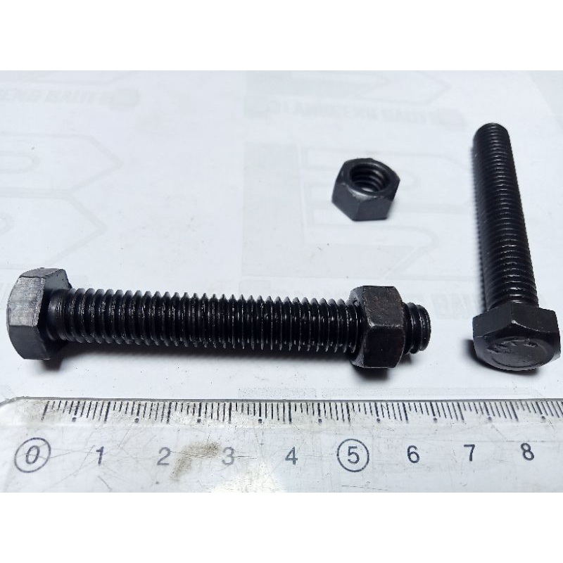 Mur Baut NC 3/8 x 2 ½ / Kunci 14 Panjang 6,5cm Hitam