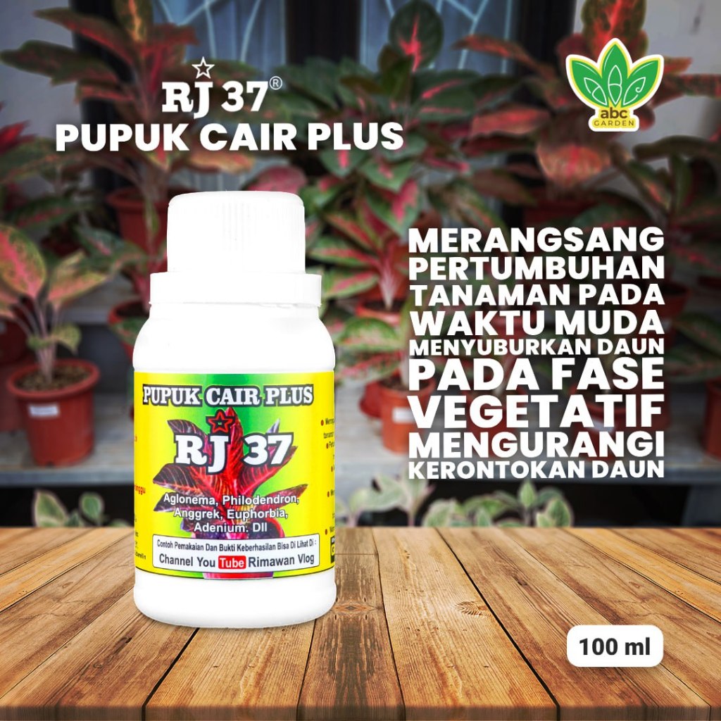 [100ml] Pupuk Cair Plus RJ 37 untuk Aglaonema, Philodendron, Anggrek, Adenium dll