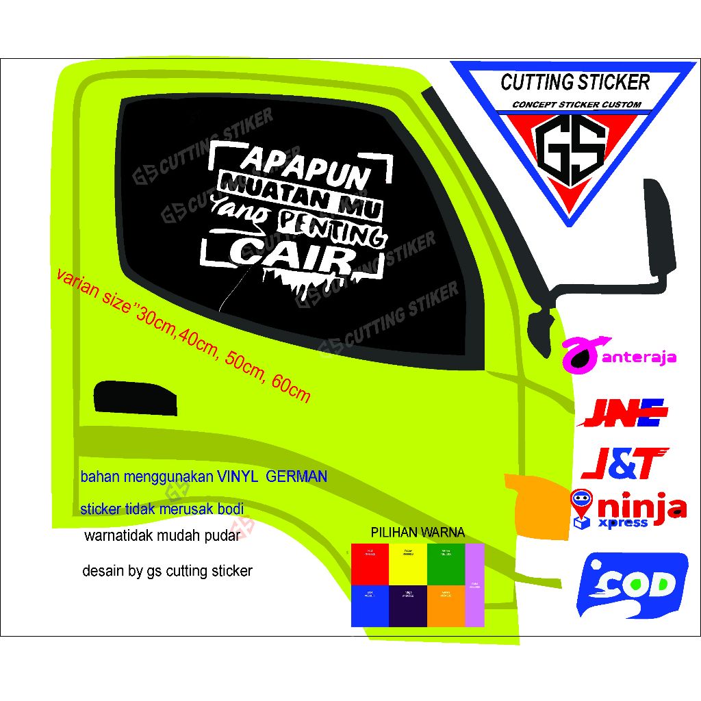 sticker kaca mobil bak truk pick up sticker cuting ter baru