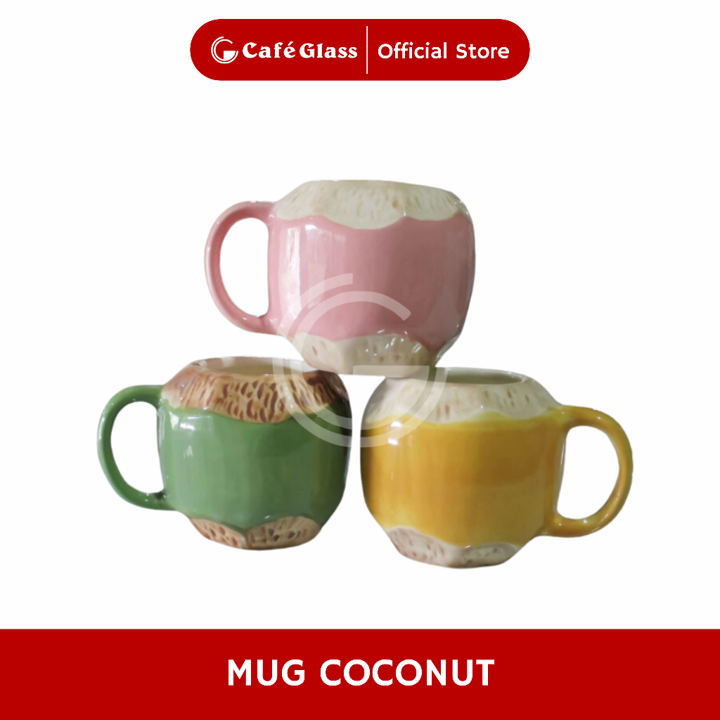 MUG COCONUT/ MUG KELAPA KERAMIK / MUG LUCU BENTUK KELAPA