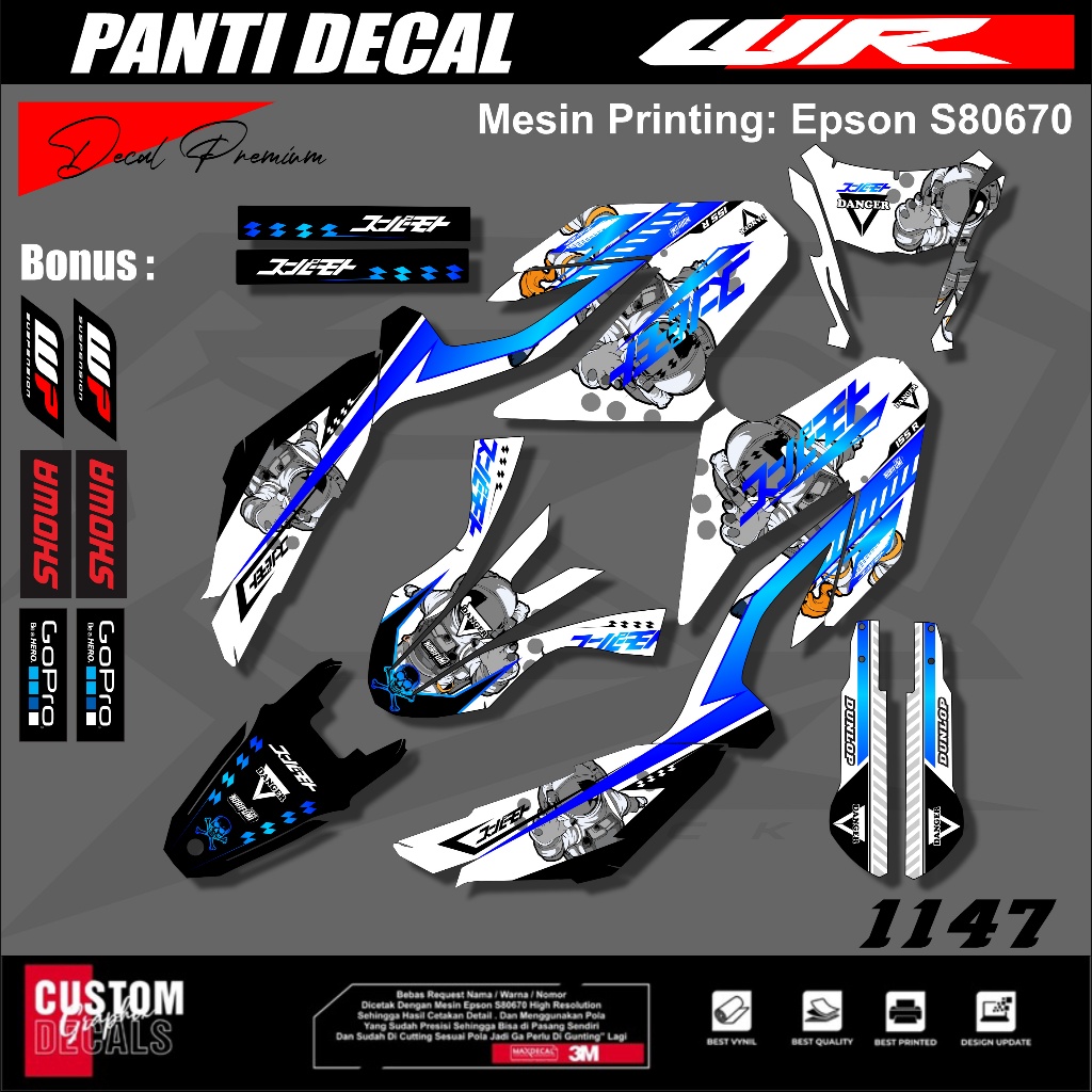 NEW DESAIN DECAL YAMAHA WR 155 FULL BODY PREMIUM SUPERGLOSSY