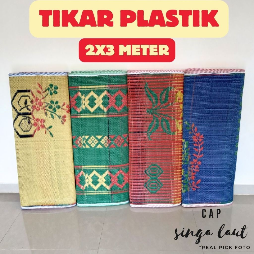 Tikar plastik lipat singa laut 2meterX3meter anyam rendan Tikar Jumbo