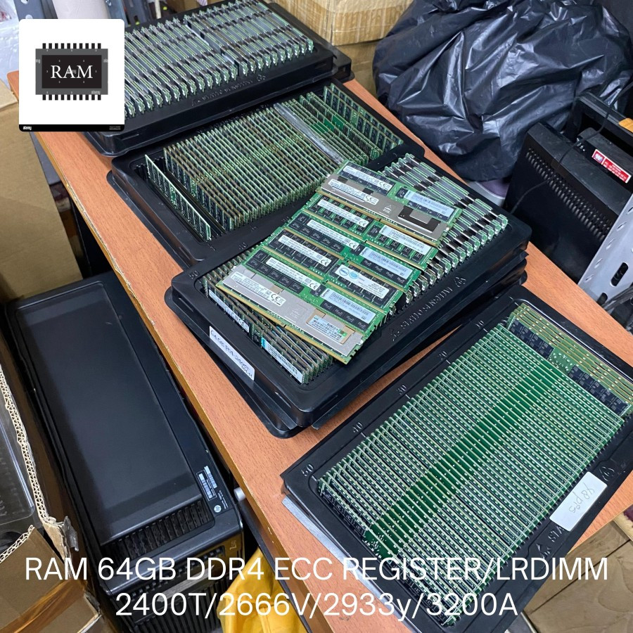 RAM MEMORY DDR4 64Gb 2400T/2666V/2933Y /3200A ECC RDIMM/ECC LRDIMM REGISTER DIMM XEON SERVER