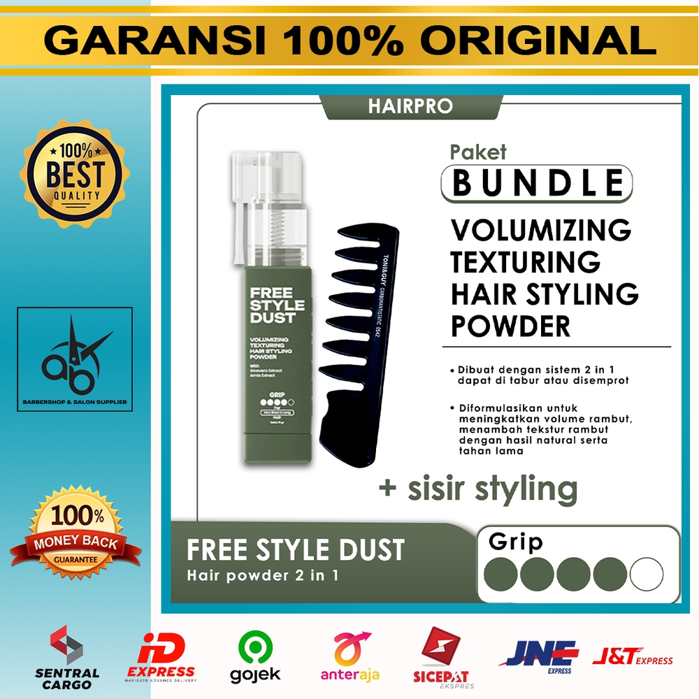 HairPro Freestyle Dust 2 in 1 Hair Powder Styling & Volumizing 10gr Untuk Memberikan Volume Pada Ram