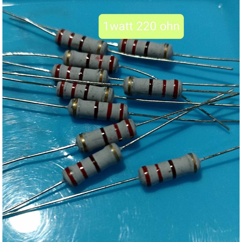 10BUAH RESISTOR 1WATT 220 OHM 1 WATT 220ohm 1w 220 ohm 5℅