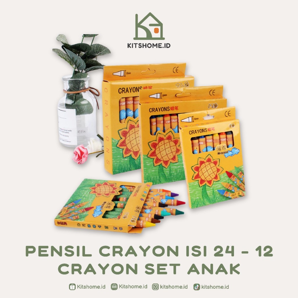 

PENSIL CRAYON ISI 24 /12WARNA / PENSIL WARNA GAMBAR 24PCS / CRAYON SET ANAK 24 ART SET / ARTSET 24 PCS