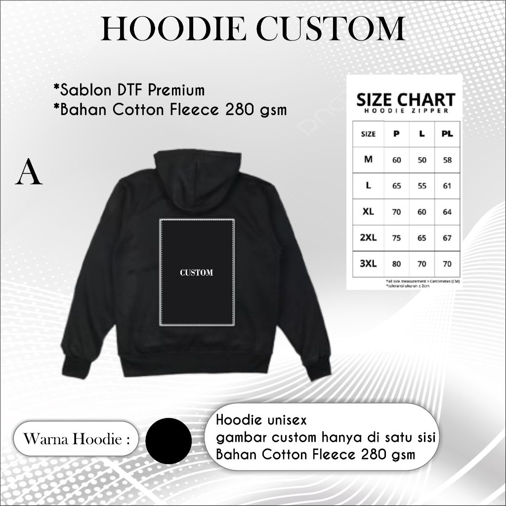 Hoodie Custom Sablon DTF