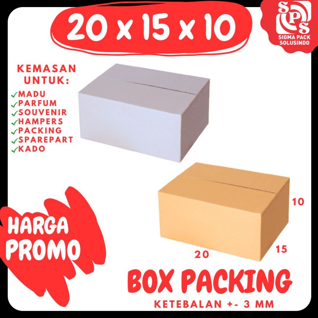 

Box 20x15x10 Kardus A1 Packing Karton Dus Kotak Kemasan Obat Mainan Olshop Souvenir Jamu Sparepart