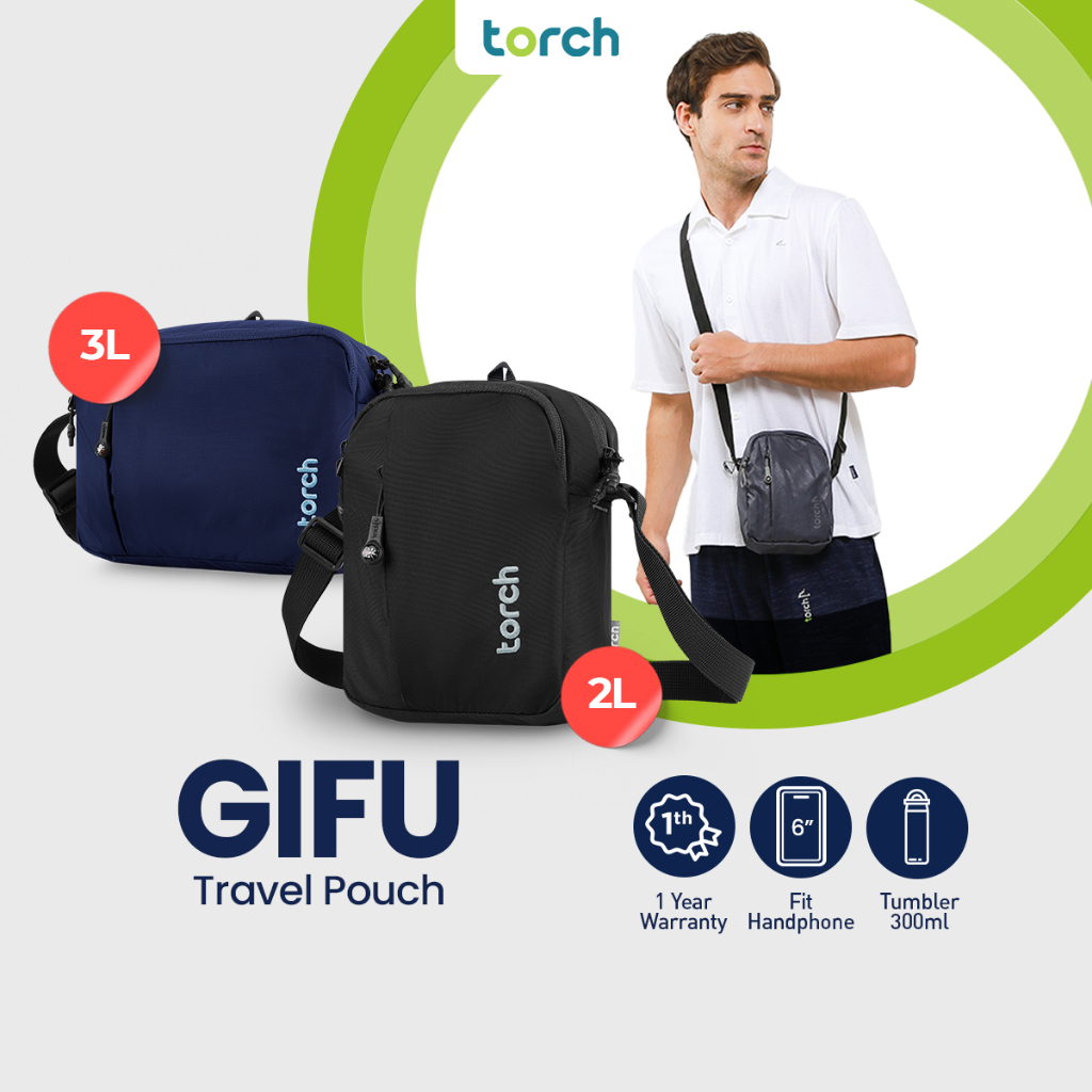TORCH Gifu Tas Selempang Bahu Pria Wanita Unisex Ringan Anti Air - Sling Bag Waistbag Travel Pouch W