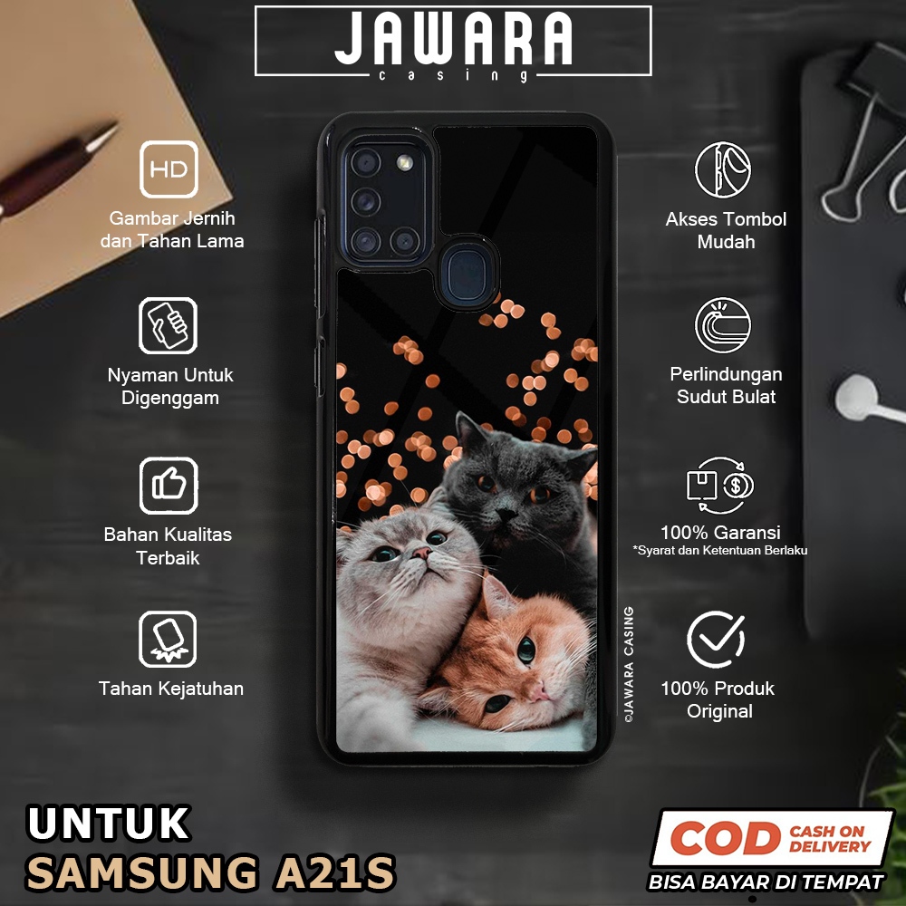 Case Samsung A21S Casing Samsung A21S [MEOW] Premium Case Glossy Case Hp Samsung Jawara Casing Hp Sa