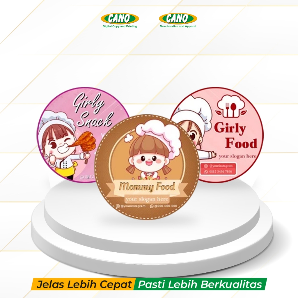 Stiker Label Cromo A3 + Cutting Satuan / Cetak Label Kemasan Makanan