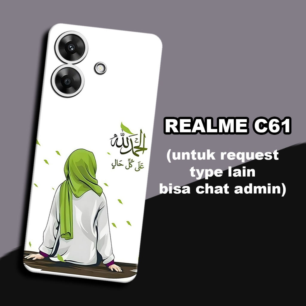 CC32/ Softcase karet lentur untuk realme c61/Motif hijab/case realme c61 /kesing realme c61  /silico
