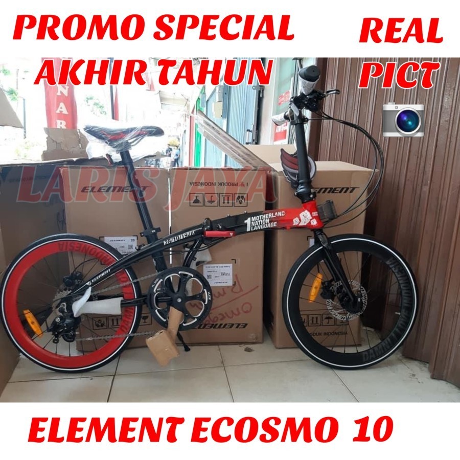 Terlaris [ Bonus Bell ] Lipat 20 Inch , Sepeda Lipat Element Ecosmo Sumpah Pemuda Z10 Damn Sepeda