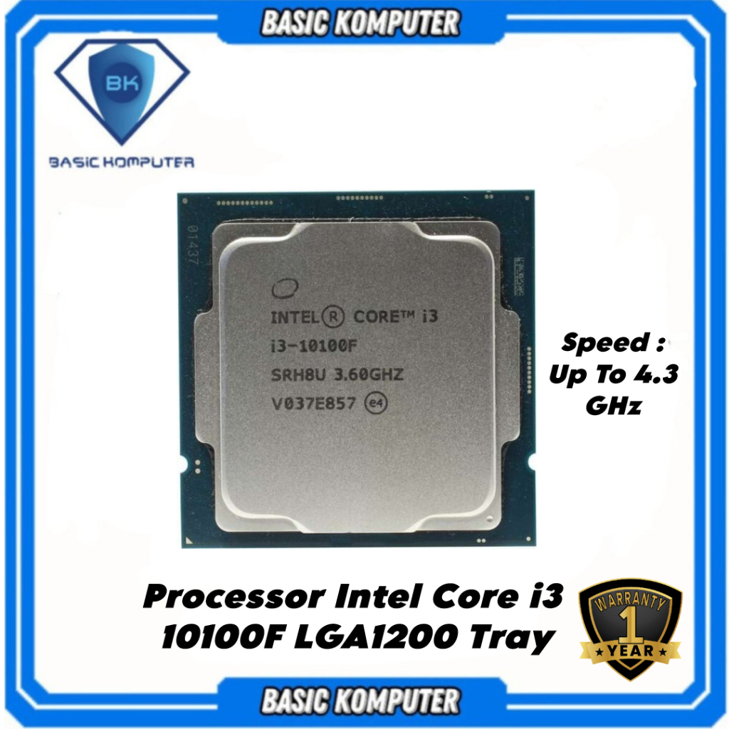 PROCESSOR INTEL CORE i3 10100F 3.6 GHz TRAY