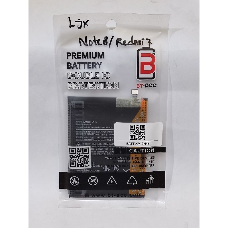 BATERAI REDMI NOTE 8/redmi 7/BN 46 BT-ACC DOUBLE POWER// DOUBLE IC