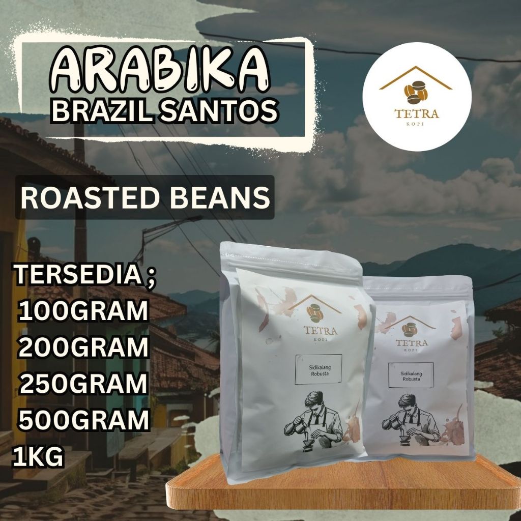 

Tetra Kopi Kopi Arabika Brazil Santos Roasted Beans - 250gr