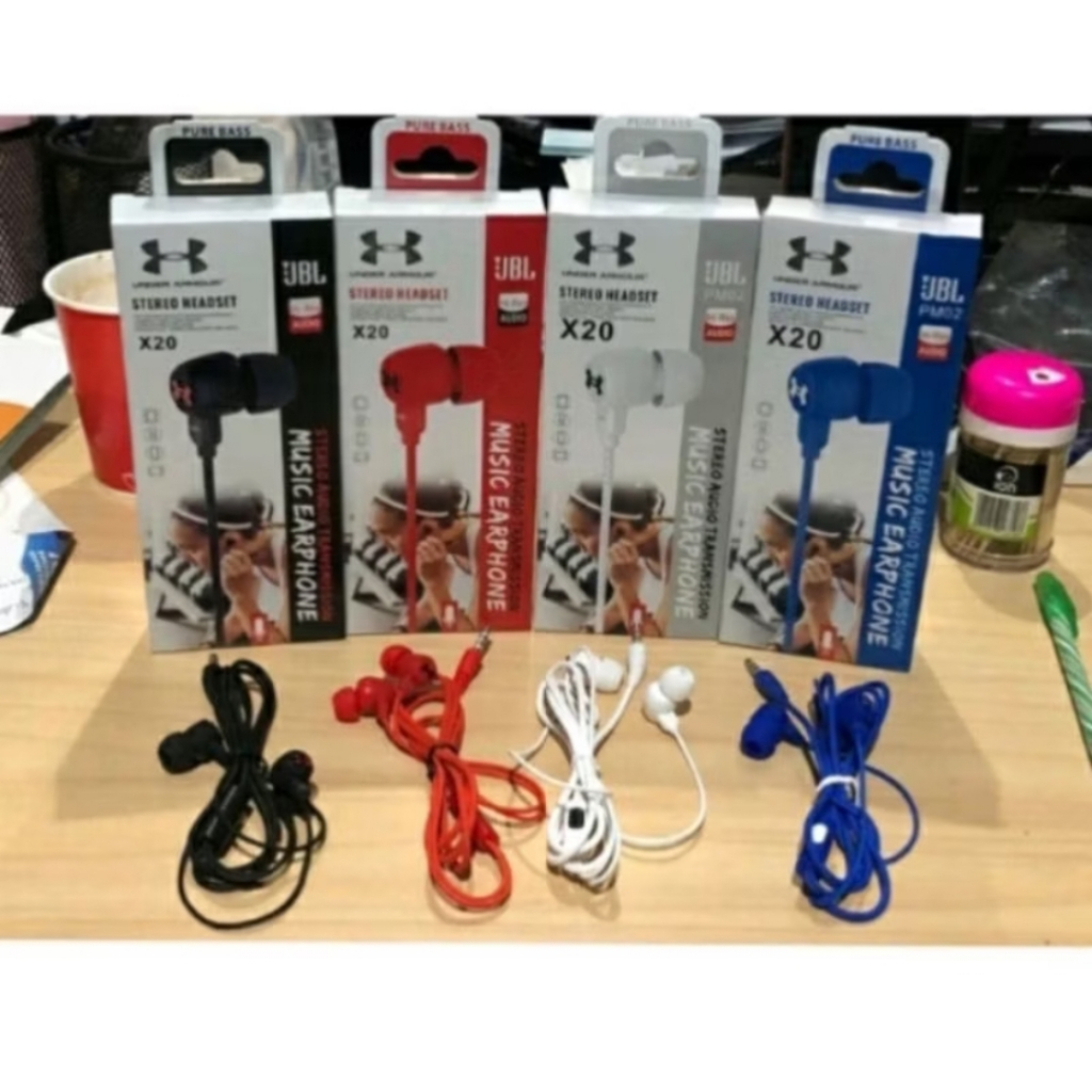 Headset JBL X20 Hansfree PM-02 Stereo Earphone Extra Bass