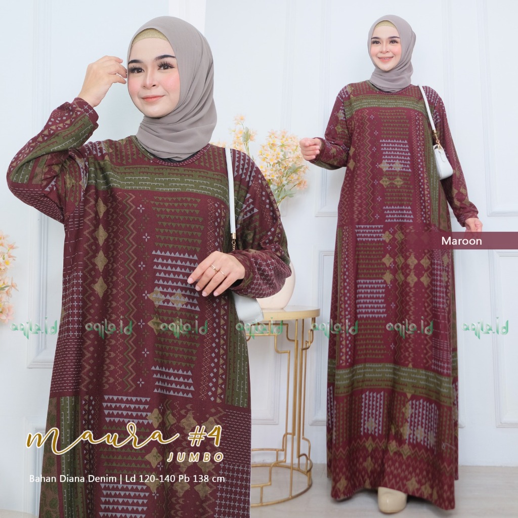 AQILA - Maura Gamis | Gamis Jumbo |Diana Denim | Gamis Muslimah