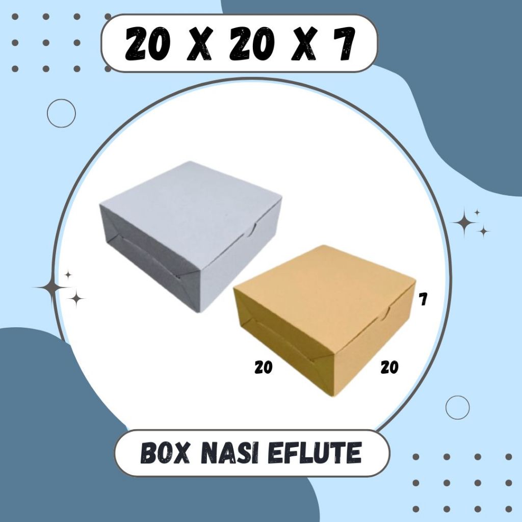 

Kardus Nasi Eflute 20x20x7 Box Dus Packing Kotak Kemasan karton Pizza souvenir Hajatan