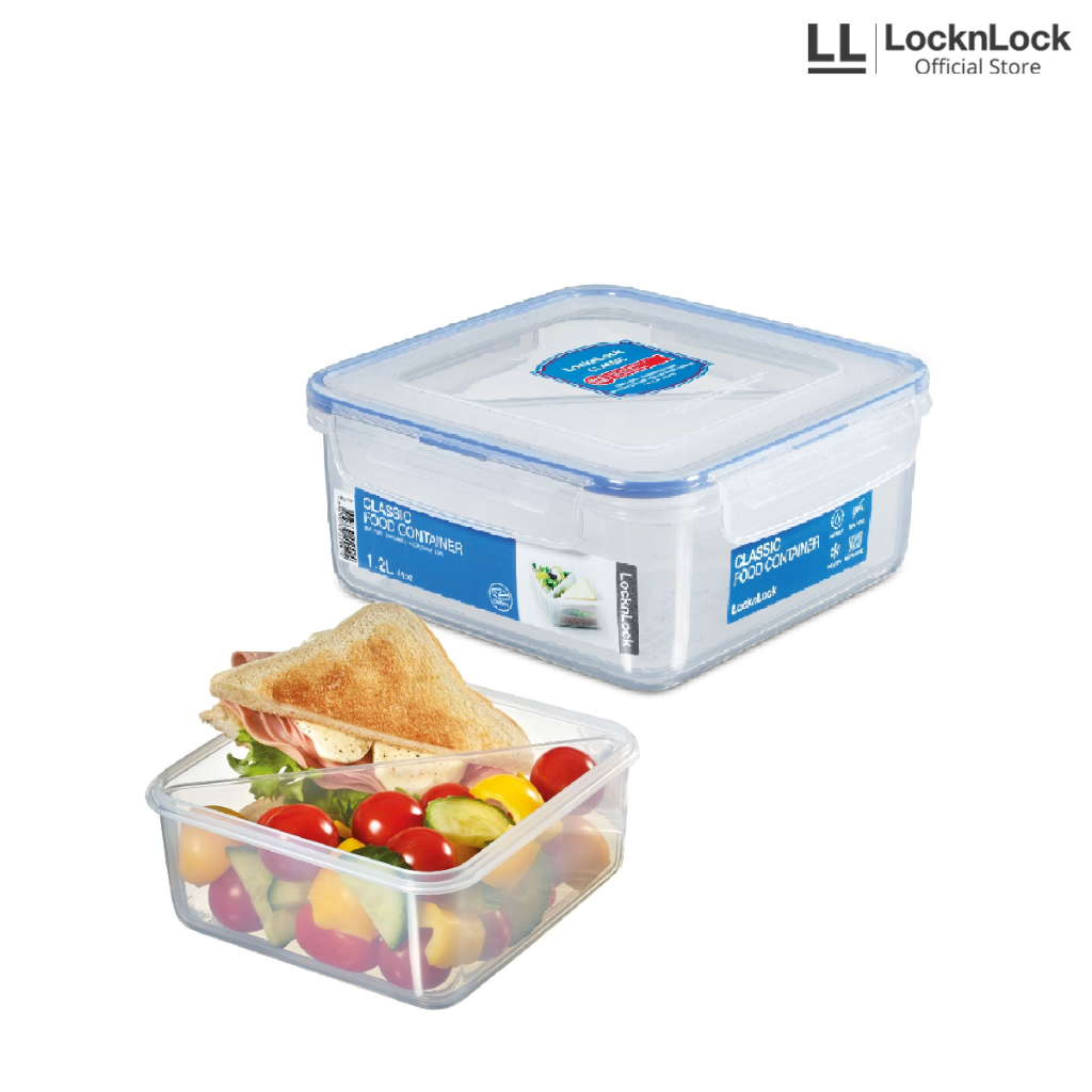 LocknLock Classic Kotak Makan Sandwich Box With Tray 1.2L - HPL979T