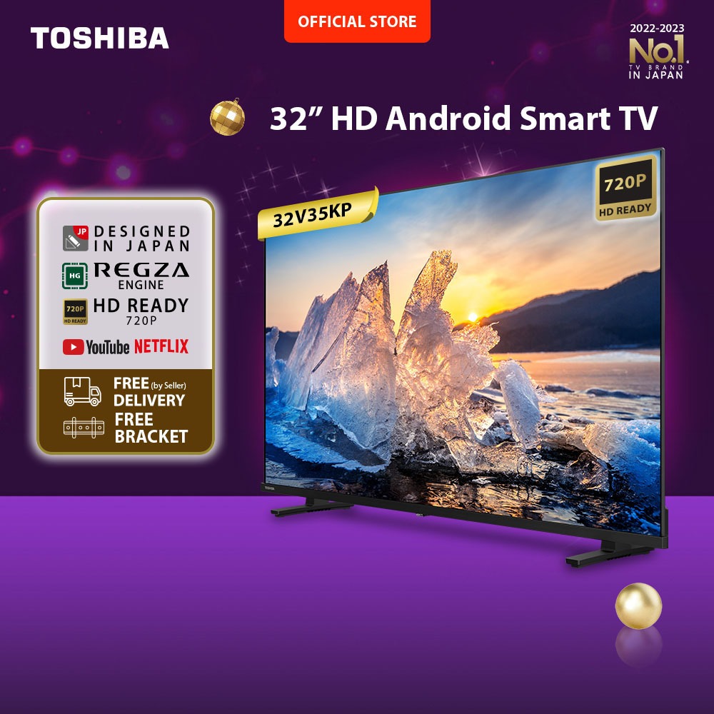 [FREE ONGKIR JABODETABEK] [FREE BRACKET] Toshiba TV 32" HD Android TV - Google Assistant Netflix Dis