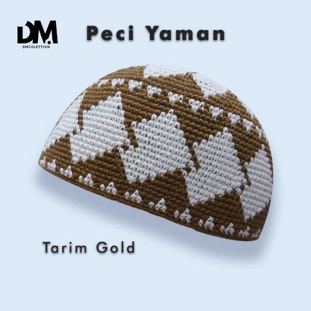 DMColettion - Peci Rajut Yaman Tarim/Peci Rajut Dewasa Premium/Peci Rajut Motif/Original Basmala