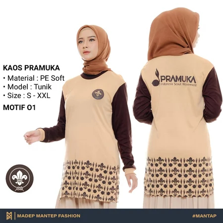 READY   Kaos Pramuka Tunik Lengan Panjang Terbaru Kaos Pramuka Kegiatan Pramuka Coklat - Kaos Pramuk