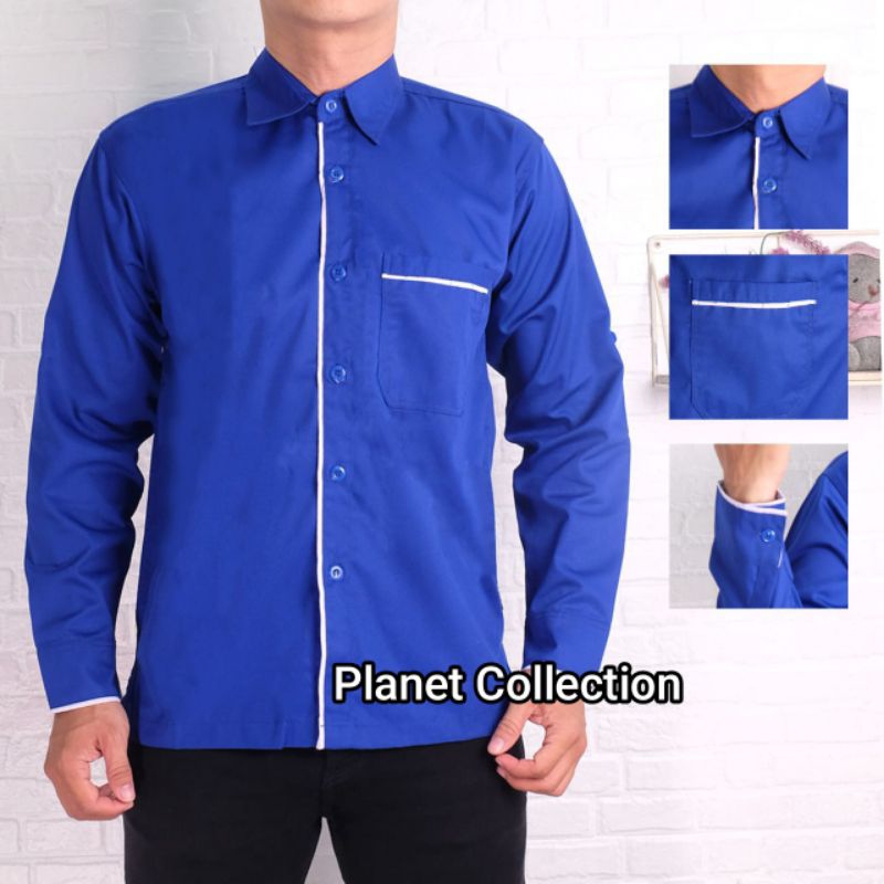 Baju Kemeja Seragam Kerja Pria Pdl Pdh Bordir Custom Safety Lengan Panjang