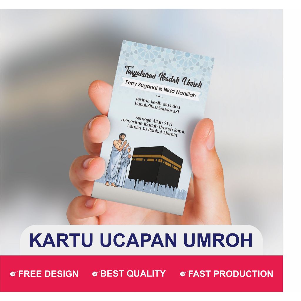 Kartu Ucapan Tasyakuran Umroh Premium - Kartu Souvenir Umroh Custom 004