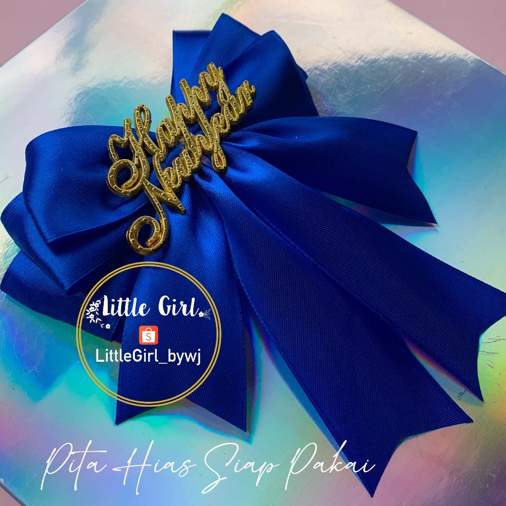 

Pita Happy New Year - Pita Hias Siap Pakai Tahun Baru - Pita Hampers Happy New Year - New Year Ribbon -Little Girl Shop