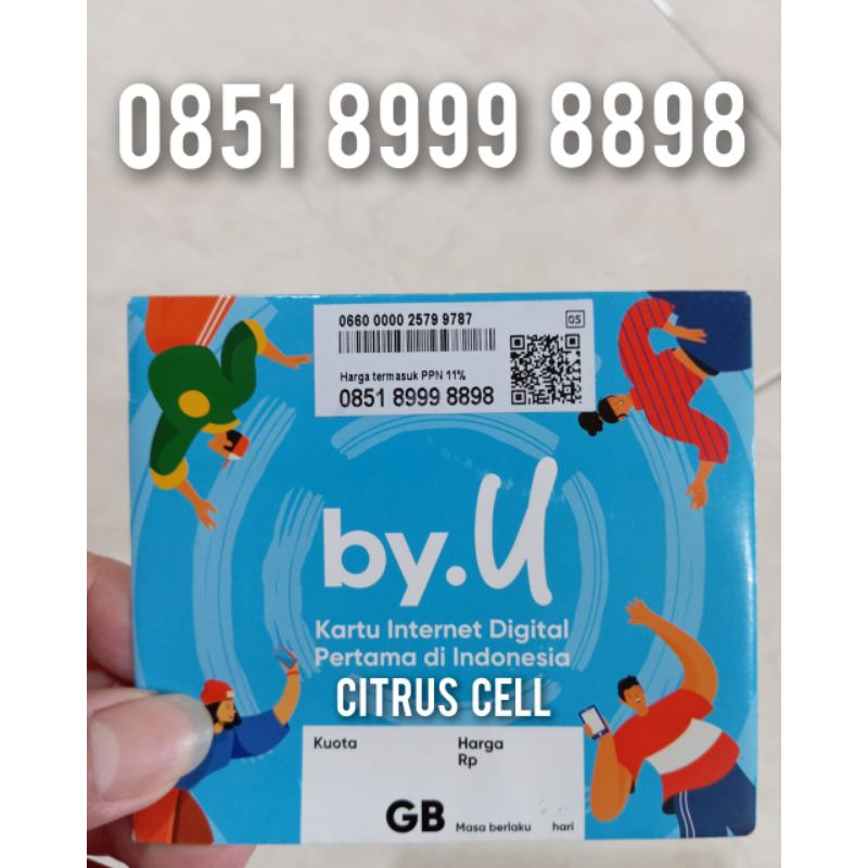 Kartu Perdana Telkomsel By U 4G 5G 12 Digit Nomor Cantik 0851 8999 8898 Free Kuota Utama 3 GB.