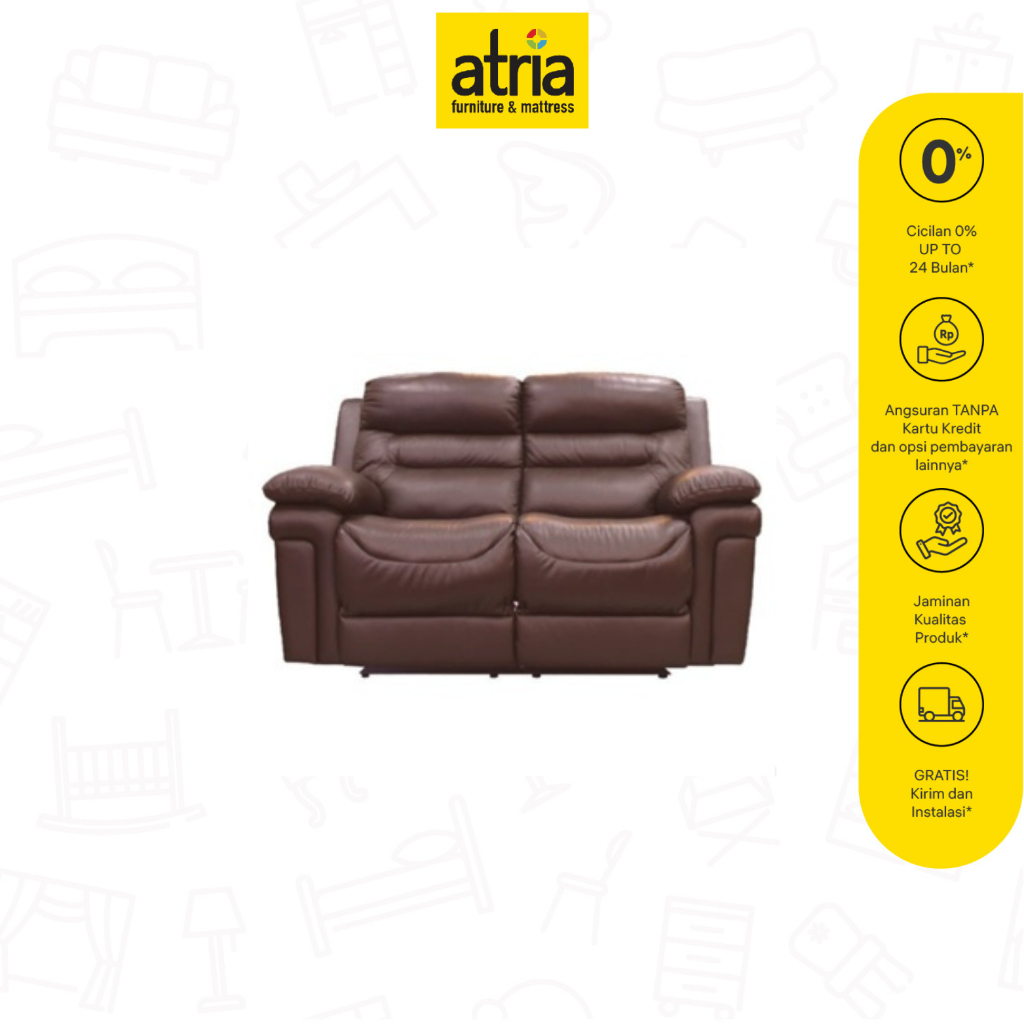 Atria Paket Sofa Recliner 3+2+1 Bolivia Half Leather Dark Brown