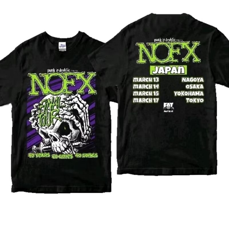 KAOS NOFX PUNK IN DRUBLIC TOUR KAOS TSHIRT BAND NOFX POP PUNK KAOS PRIA KAOS WANITA