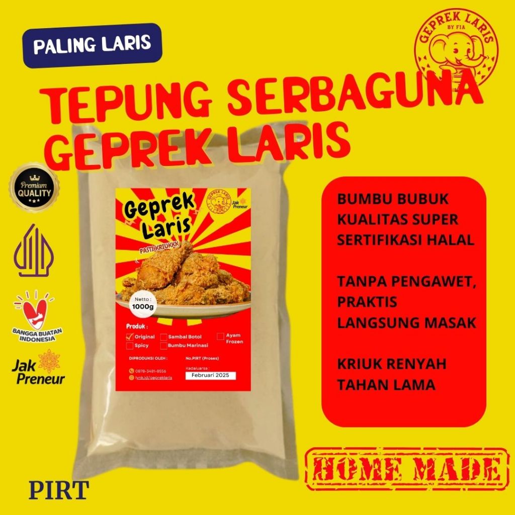 

TEPUNG SERBAGUNA / TEPUNG AYAM KENTUCKY 1kg PREMIUM PRAKTIS MURAH