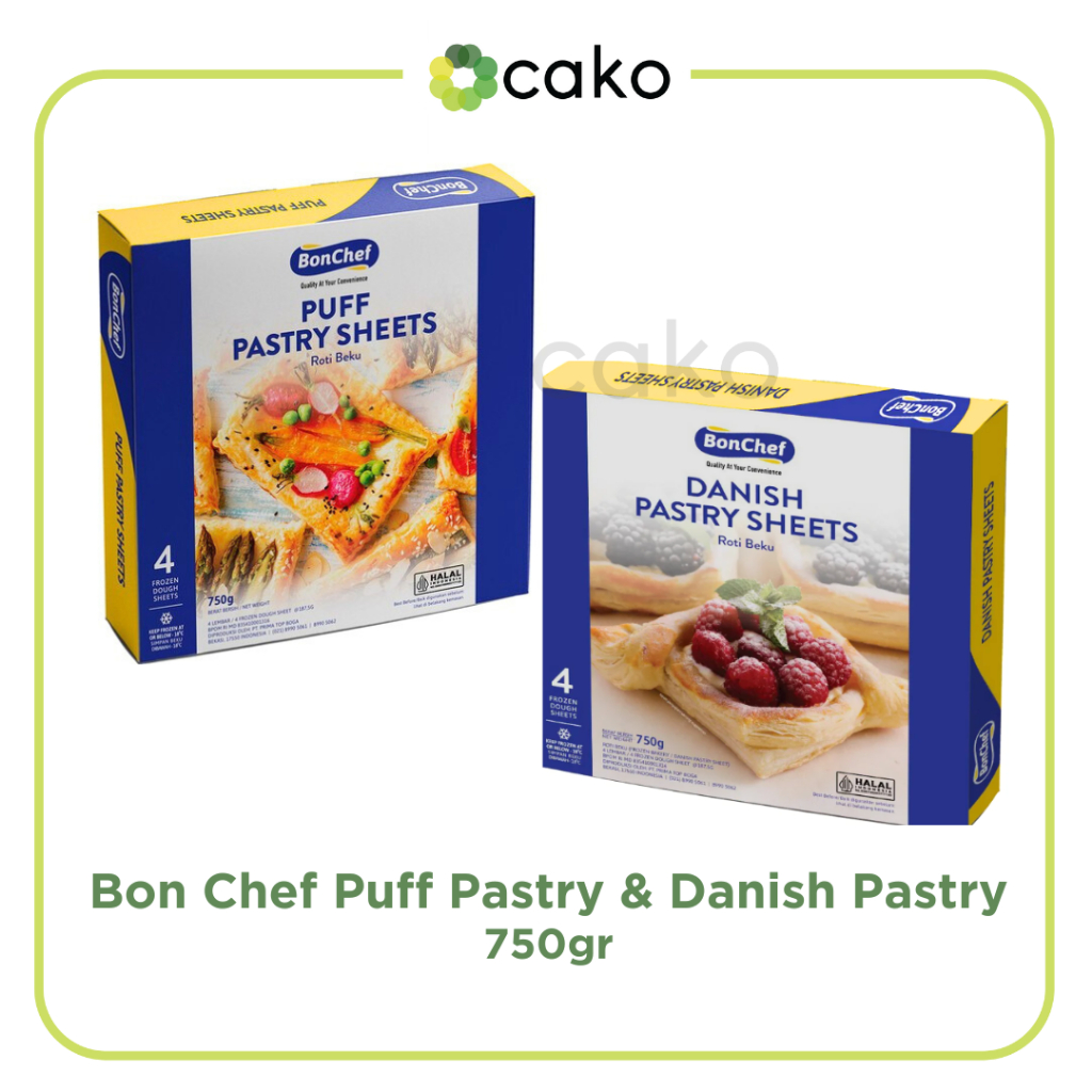 Bon Chef Puff Pastry & Danish Pastry 750gr / Adonan Pastry Siap Pakai (Khusus Pengiriman Instant, Sa